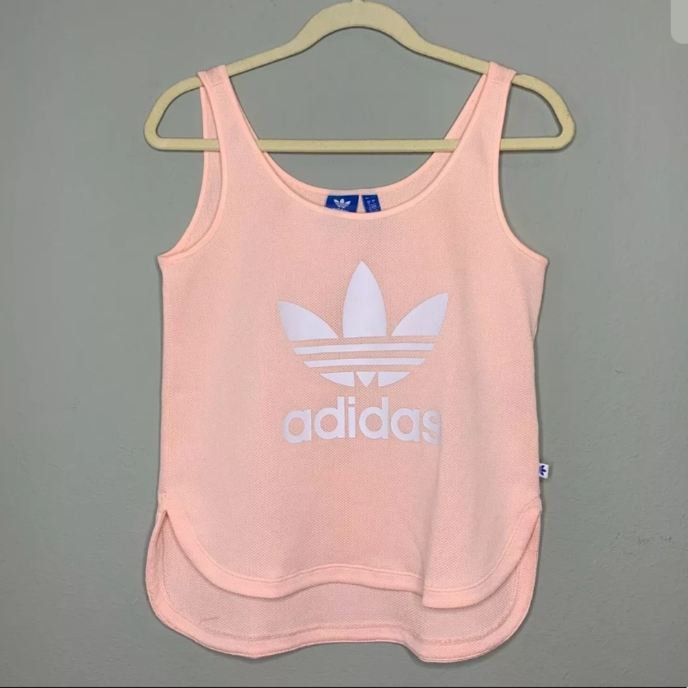Adidas trefoil logo work out tank pink NEW